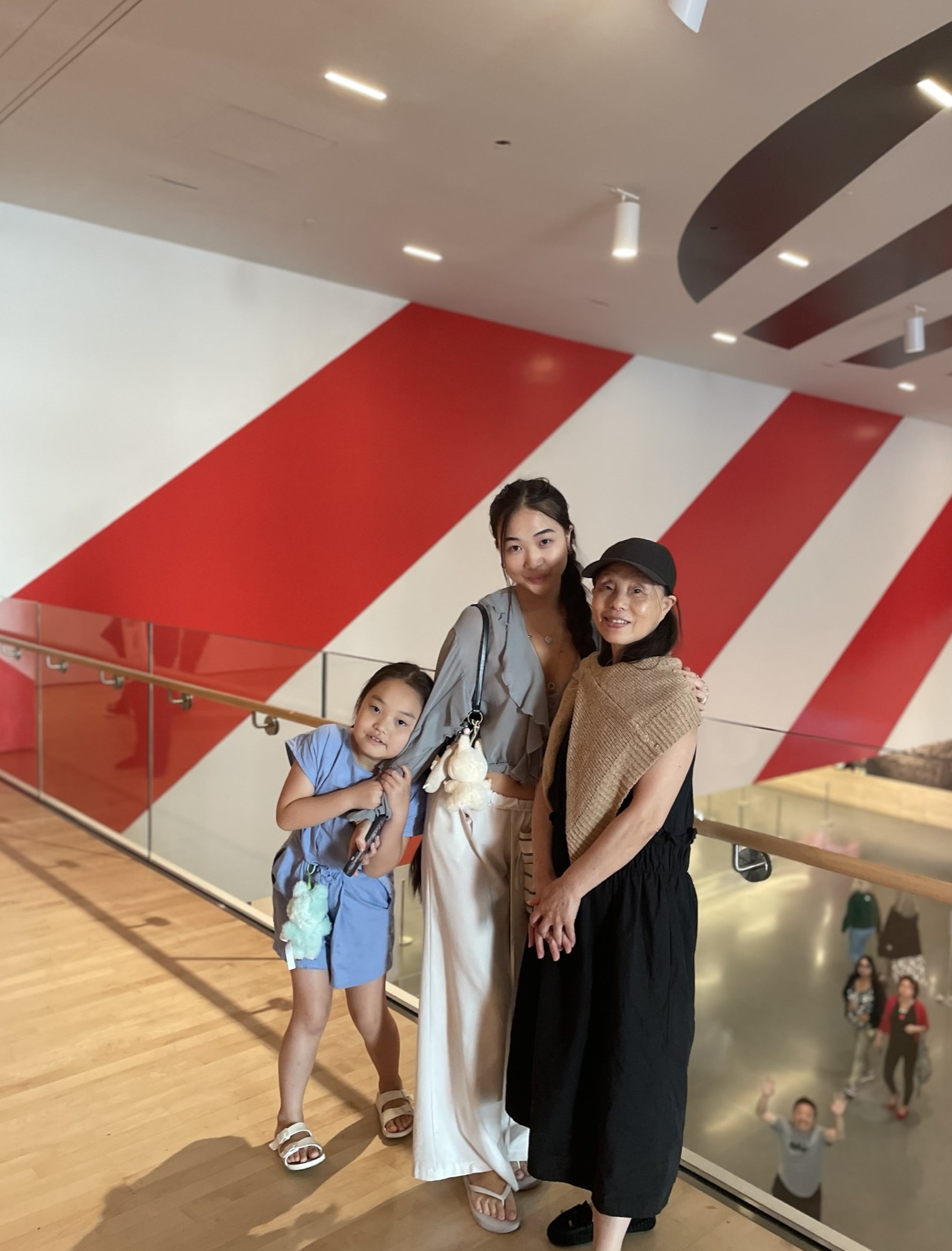 A fiber sculpture installation at a museum